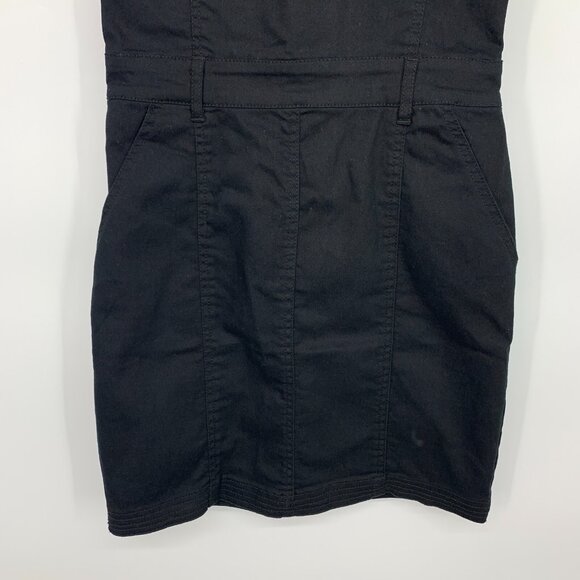 Forever 21 Dress Black Denim Mini Sheath Sleeveless Back Zip - Picture 3 of 8